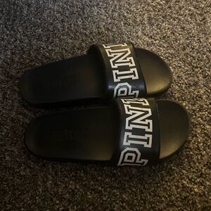PINK Victoria's Secret Black Slides